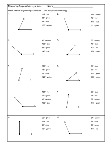 MEASURING ANGLES WITH A PROTRACTOR FREEBIE | Teaching Resources