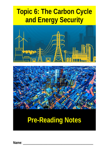 Carbon Cycle Pre-Learning Booklet