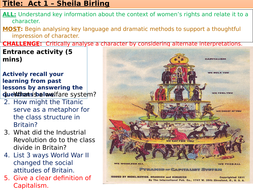 An Inspector Calls: Sheila Birling | Teaching Resources