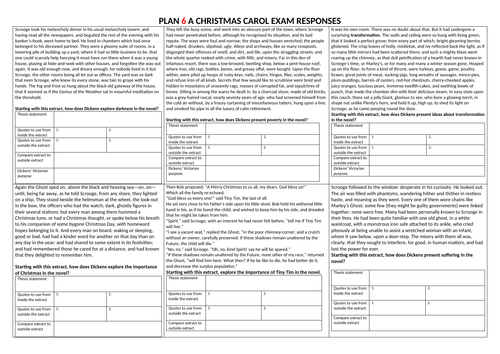 Predicted 2022 Christmas Plan 6 A Christmas Carol Exam Responses (Predicted Extracts For 2022) |  Teaching Resources
