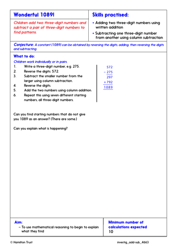 column subtraction problem solving year 4