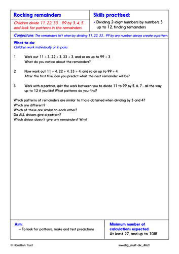 division chunking problem solving