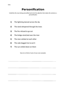 Personification worksheet | Teaching Resources