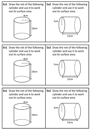 surface area of a cylinder worksheet