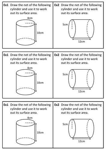 Surface area of cylinders  Teaching Resources