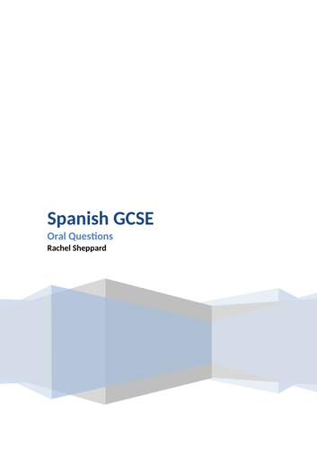 AQA Spanish Oral Test Questions GCSE | Teaching Resources