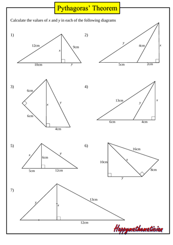 Pythagoras Theorem For GCSE - 4 Worksheets with answers | Teaching