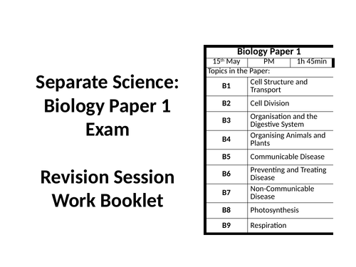 AQA GCSE Biology Paper 1 Revision Session: Separate Science 