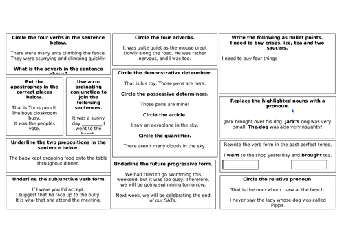 Spag Worksheets Year 6