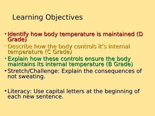 Thermoregulation Lesson