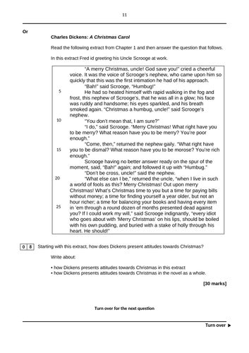 AQA A Christmas Carol  Mock Exam Questions  Teaching Resources