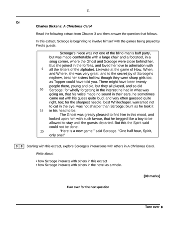 AQA A Christmas Carol - Mock Exam Questions | Teaching Resources