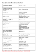 Foundation Maths GCSE Revision Workouts | Teaching Resources