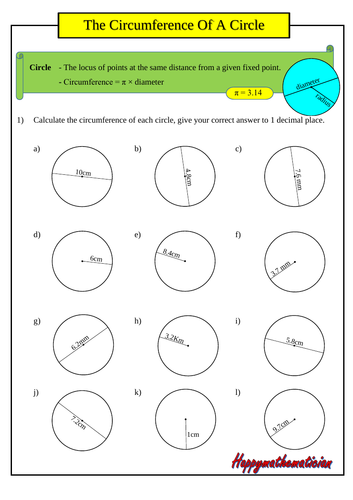 Circumference of A Circle and Quadrants - with answers | Teaching Resources