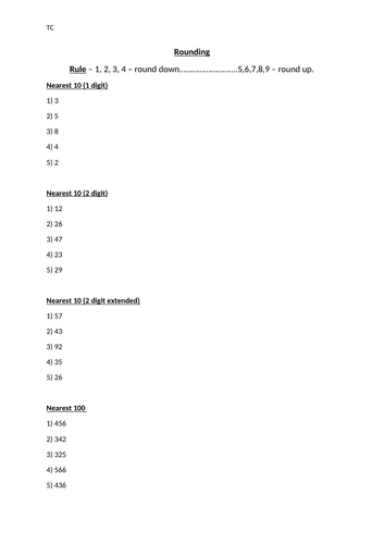 Rounding Numbers