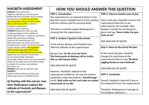 Grade 9 response to attitudes to supernatural in Macbeth