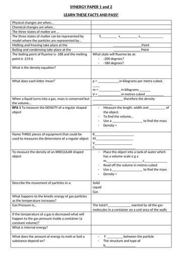 Synergy AQA Science GCSE Paper 1 and 2 Ultimate Revision | Teaching ...