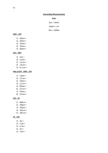 Converting Length Measurements