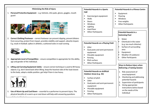 ocr-gcse-pe-preventing-injury-revision-sheet-teaching-resources