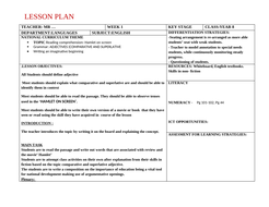 English Language Lesson Plan for Year 8 | Teaching Resources