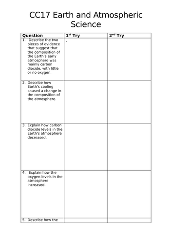 Edexcel Combined Science (9-1) CC18 Revision Activity