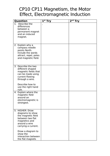 Edexcel Combined Science (9-1) CP10-11 Revision Activity