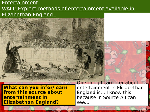 Elizabethan England Tudor Entertainment Teaching Resources