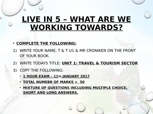 BTEC Level 2 - Travel and tourism - Unit 1 | Teaching Resources