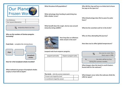 Our Planet Frozen World Lesson Teaching Resources