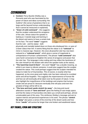 Ozymandias by Percy Bysshe Shelley GCSE English Lit revision guide