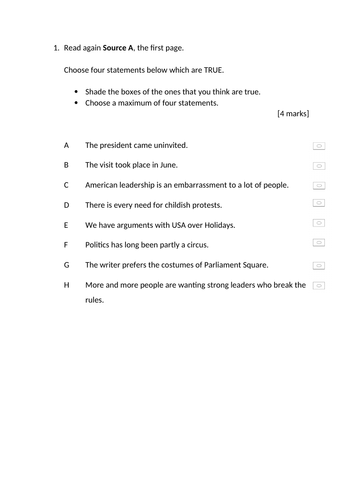 AQA 8700/2 GCSE English Language - Paper 2 Pack - Presidential Visits ...