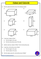 Volume & surface Area Of Cuboids | Teaching Resources