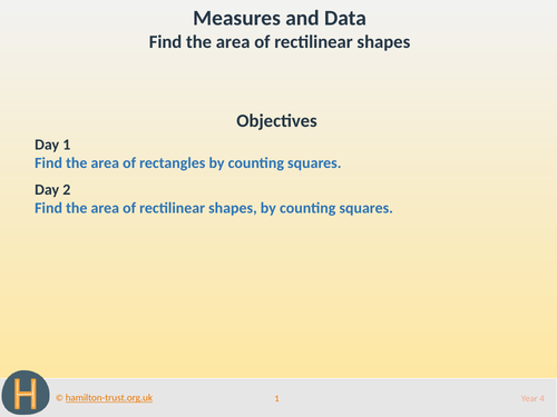 Find the area of rectilinear shapes - Teaching Presentation - Year 4