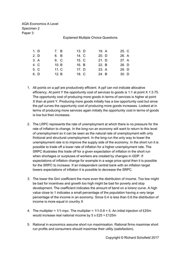 aqa a level economics paper 3 model answers