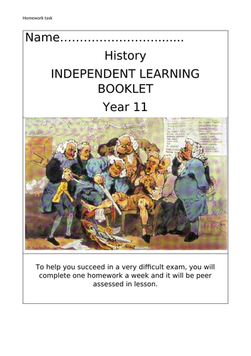 year 11 english homework booklet