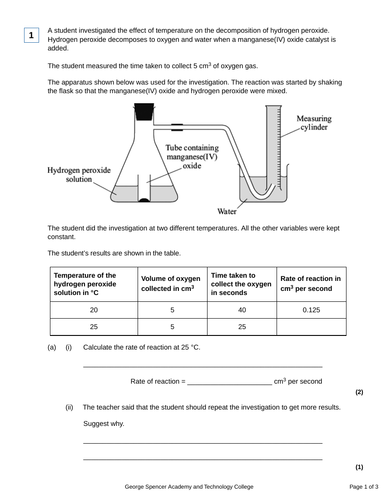 New AQA (9-1) GCSE Trilogy Chemistry C8-Rates ALL LESSONS | Teaching ...