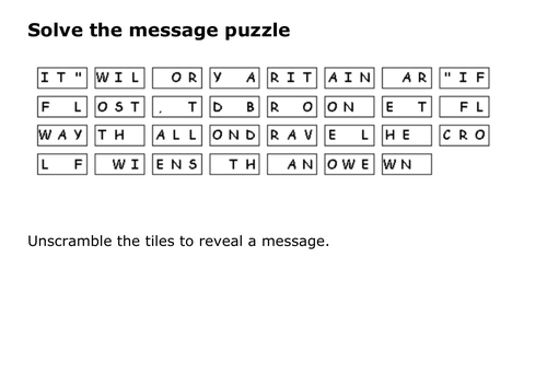 Solve the message puzzle about the Tower of London ravens