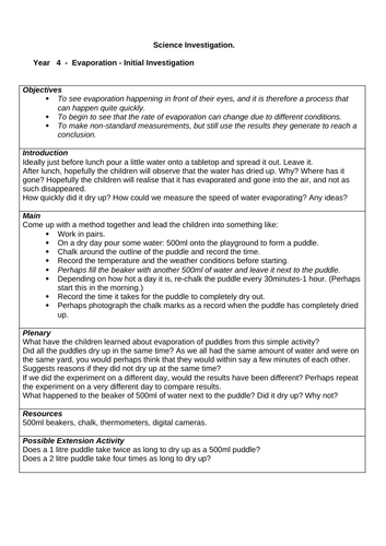 Science Investigations Lesson Plans | Teaching Resources