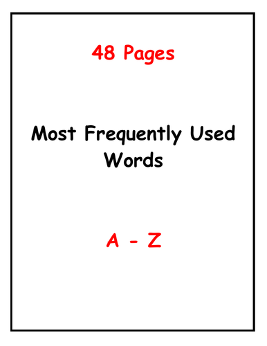 Frequently Used Words | Teaching Resources