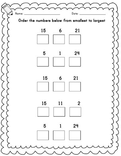 Ordering Numbers Year 1 Summer Term
