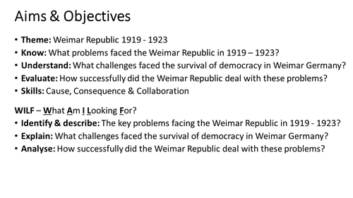 How sucessful was the Weimar Republic 1919 - 1923?