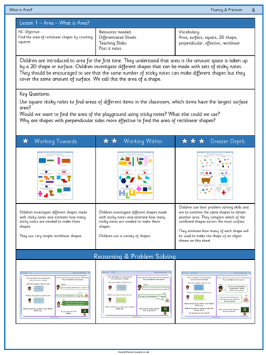 Year 4 – Week 1– Area - Differentiated Worksheets- Spring -White Rose ...