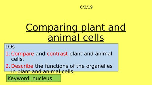 AQA KS3 YEAR 7 - INTRODUCTION TO PLANT & ANIMAL CELLS | Teaching Resources