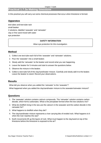 AQA KS3 YEAR 7 - CHEMISTRY - EARTH SCIENCE | Teaching Resources