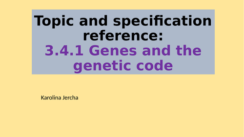 AQA A level Biology Section 4: DNA, genes, genetic diversity, biodiversity