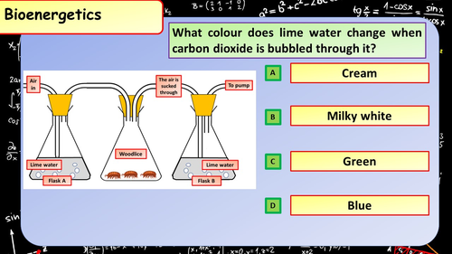  1 ONLY KS4 AQA GCSE Biology Science Bioenergetics Multiple Choice 