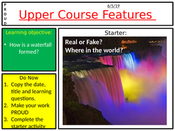 features found in the upper course of a river