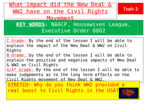 Lesson 3 - Impact of the New Deal & WW2 on black civil rights