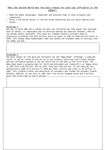 Lesson 2 - economics in the USA 1941-69