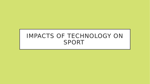 GCSE PE Technology in Sport